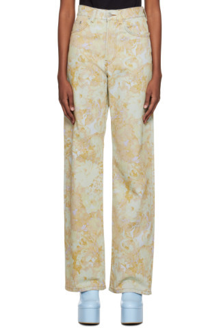 Dries Van Noten - Yellow Floral Jeans | SSENSE