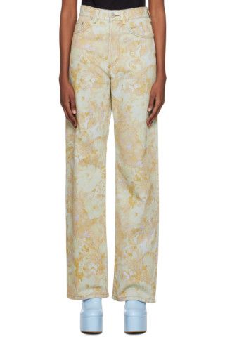 Dries Van Noten - Yellow Floral Jeans | SSENSE