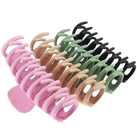 TOCESS Big Hair Claw Clips 4 Inch Nonslip Large Claw Clip for Women and Girls Thin Hair, Strong H... | Amazon (US)