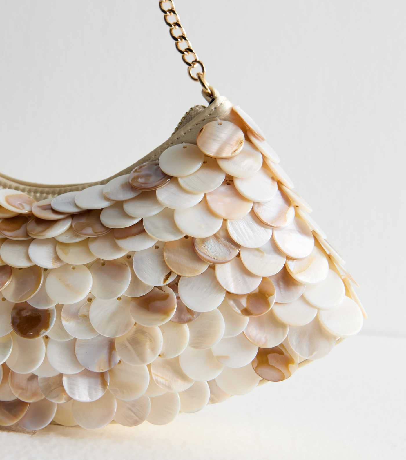 Cream Shell Embellished Shoulder Bag
						
						Add to Saved Items
						Remove from Saved Item... | New Look (UK)
