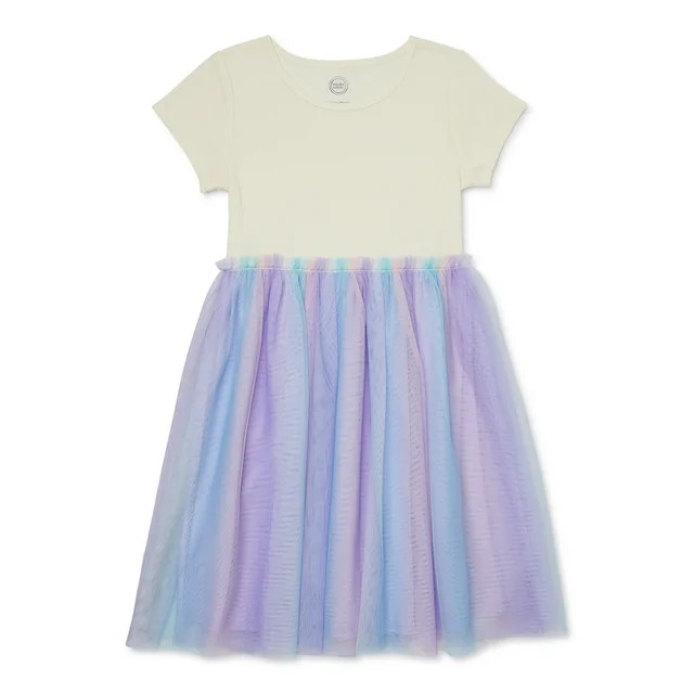 Wonder Nation Girls Short Sleeve Tutu Dress, Sizes 4-18 & Plus | Walmart (US)