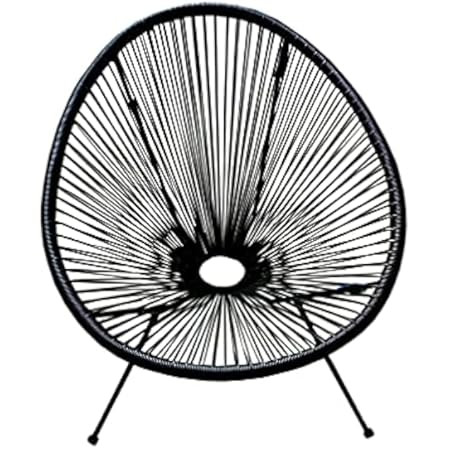 EMMA + OLIVER Black Papasan Bungee Lounge Chair | Amazon (US)