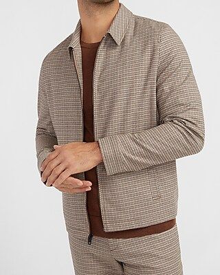 Brown Houndstooth Flannel Jacket | Express