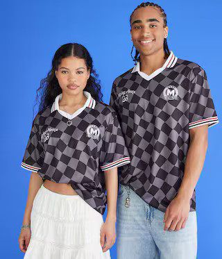 Mickey & Friends | Aero Mickey Mouse 28 Checkered Top | Aeropostale