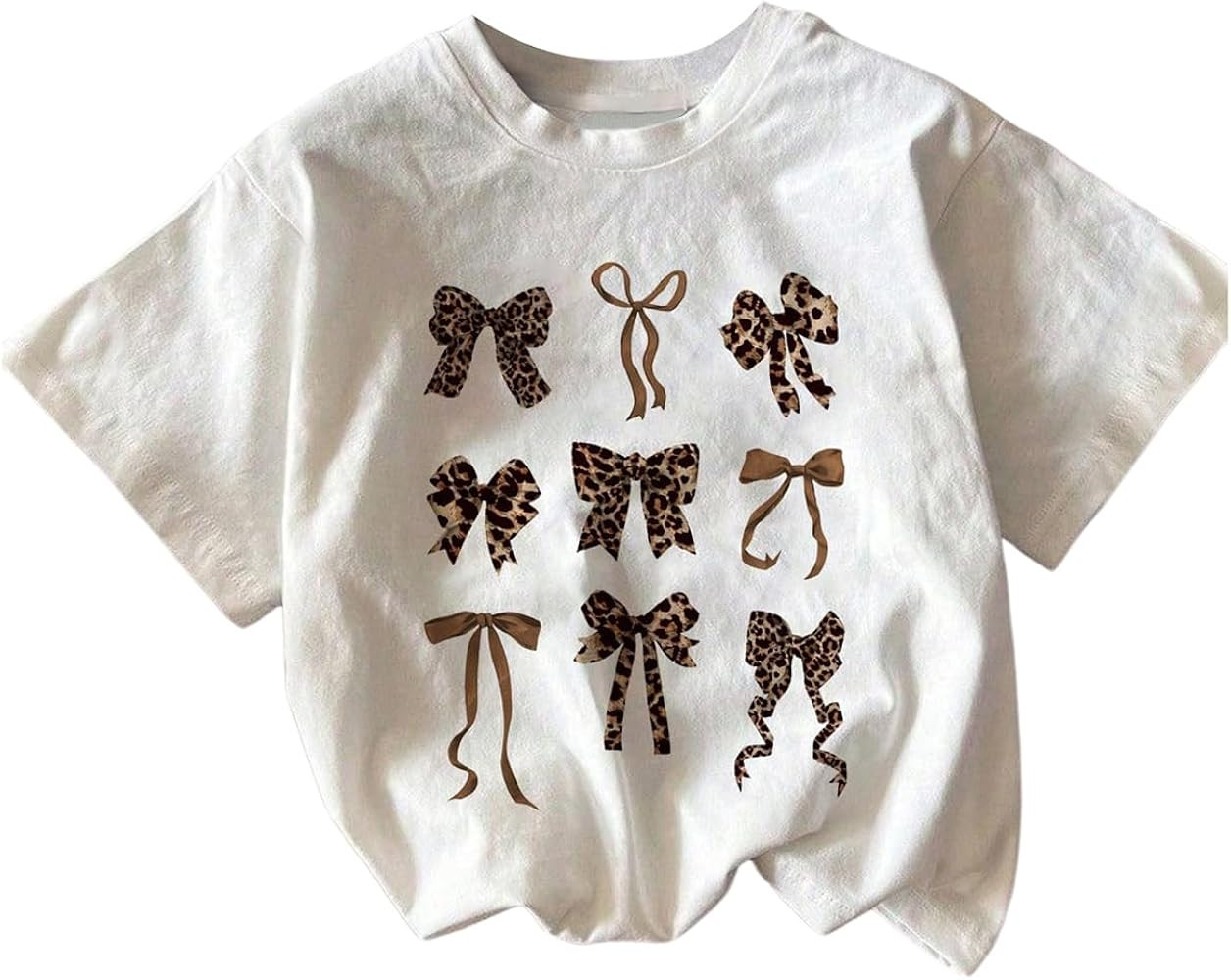 Girl's Graphic Print Tee Shirt Round Neck Short Sleeve T Shirts Summer Cute Trendy Tops | Amazon (US)