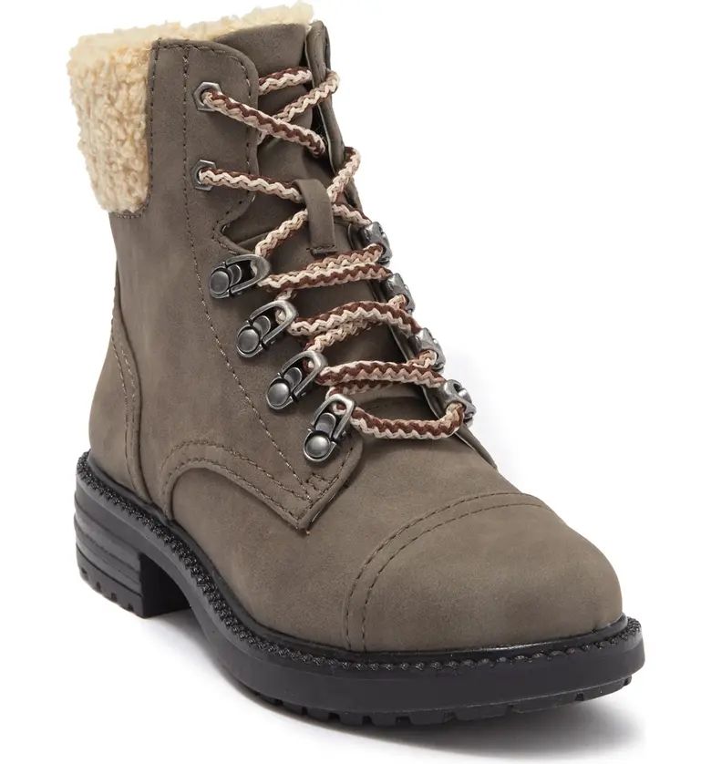 Faux Shearling Block Heel Combat Boot | Nordstromrack | Nordstrom Rack