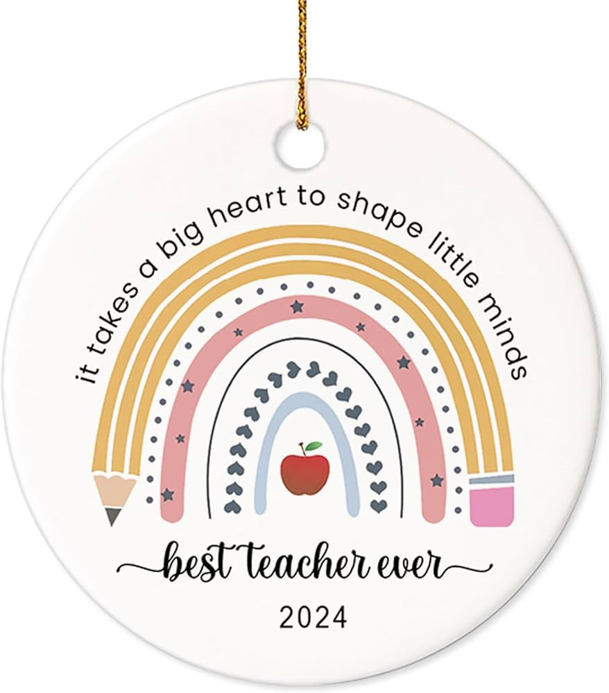 Teacher Christmas Ornaments \u2013 Best Merry for Teachers 2024 | Thoughtful Daycare Teacher Gift... | Amazon (US)