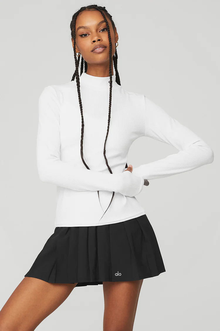 Wellness Rib Mock Neck Long Sleeve | Alo Yoga (US)
