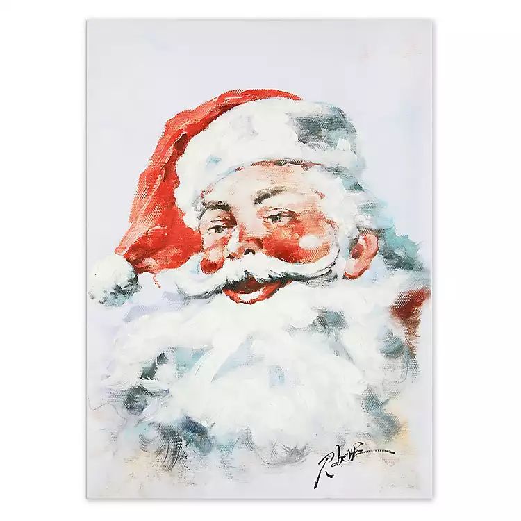 Classic Santa Oil Canvas Art Print | Kirkland's Home