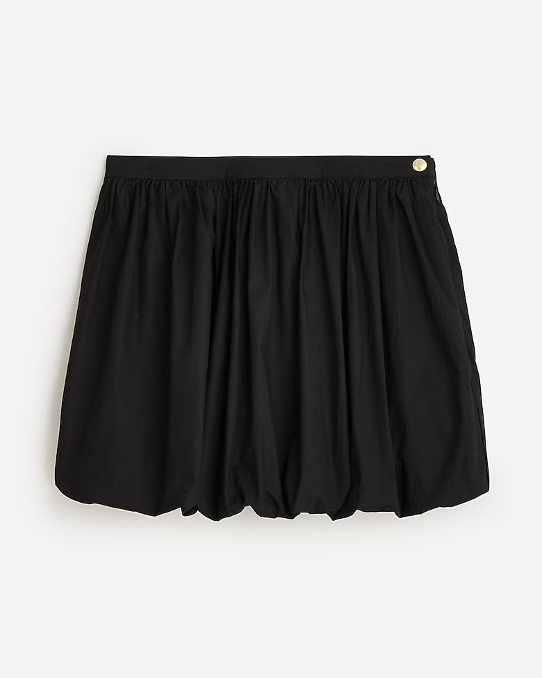 Mini bubble-hem skirt in cotton poplin | J. Crew US