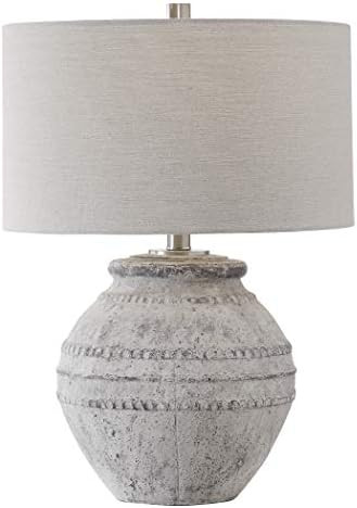 Amazon.com: MY SWANKY HOME Large Rustic Old World Stone Gray Ceramic Table Lamp Cottage Ivory : T... | Amazon (US)