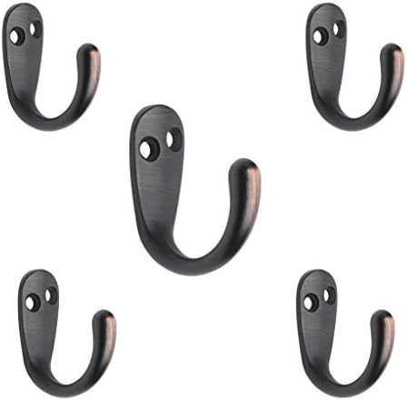 5 Piece Single Prong Robe Hook, Farmhouse Coat Hooks Oil-Rubbed Bronze | Amazon (US)