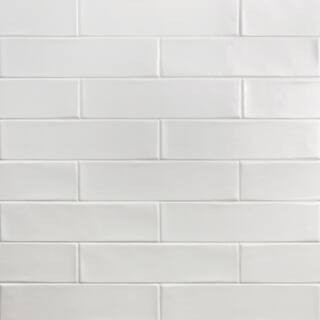 Ivy Hill Tile Birmingham Bianco 3 in. x 12 in. 8mm Polished Ceramic Subway Tile (5.38 sq. ft. / b... | The Home Depot