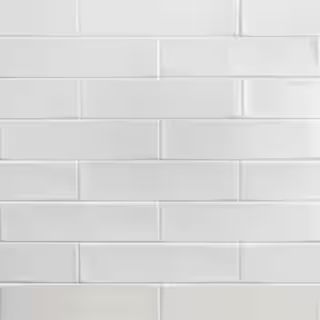 Birmingham Bianco 3 in. x 12 in. 8mm Polished Ceramic Subway Tile (5.38 sq. ft. / box) | The Home Depot
