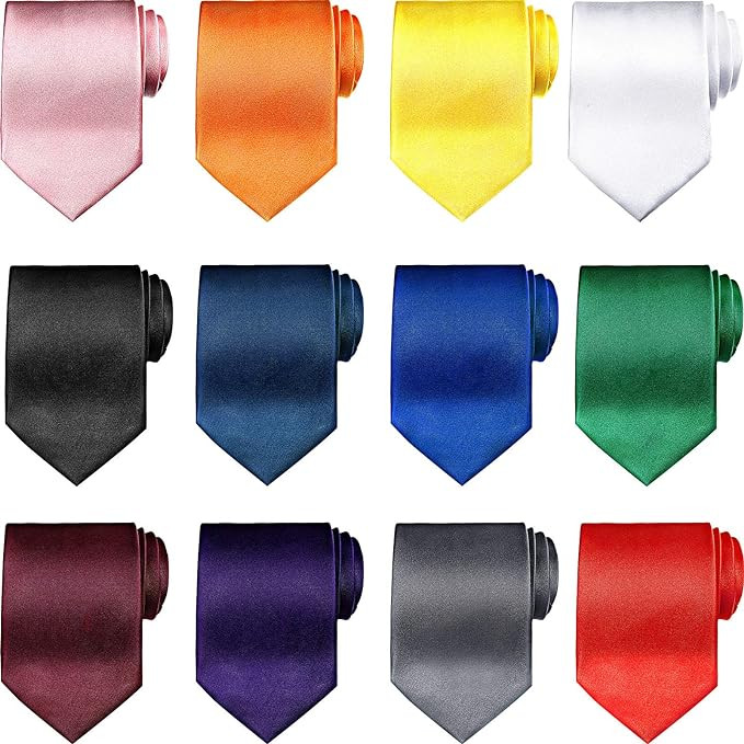Syhood Solid Satin Pure Color Ties Set Business Formal Necktie Tie for Men Formal Occasion Weddin... | Amazon (US)