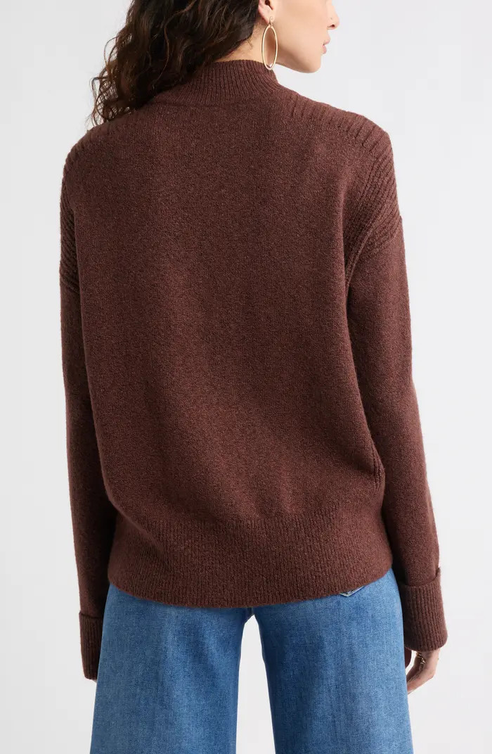 Rib Detail Mock Neck Sweater | Nordstrom