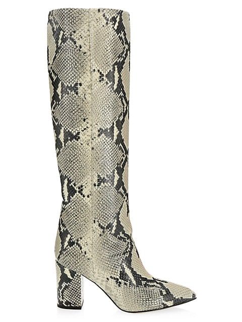 Knee-High Python-Embossed Leather Boots | Saks Fifth Avenue