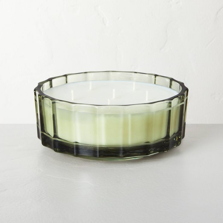 Fluted Glass Fireside Spruce Seasonal Jar Candle Green - Hearth & Hand™ with Magnolia | Target