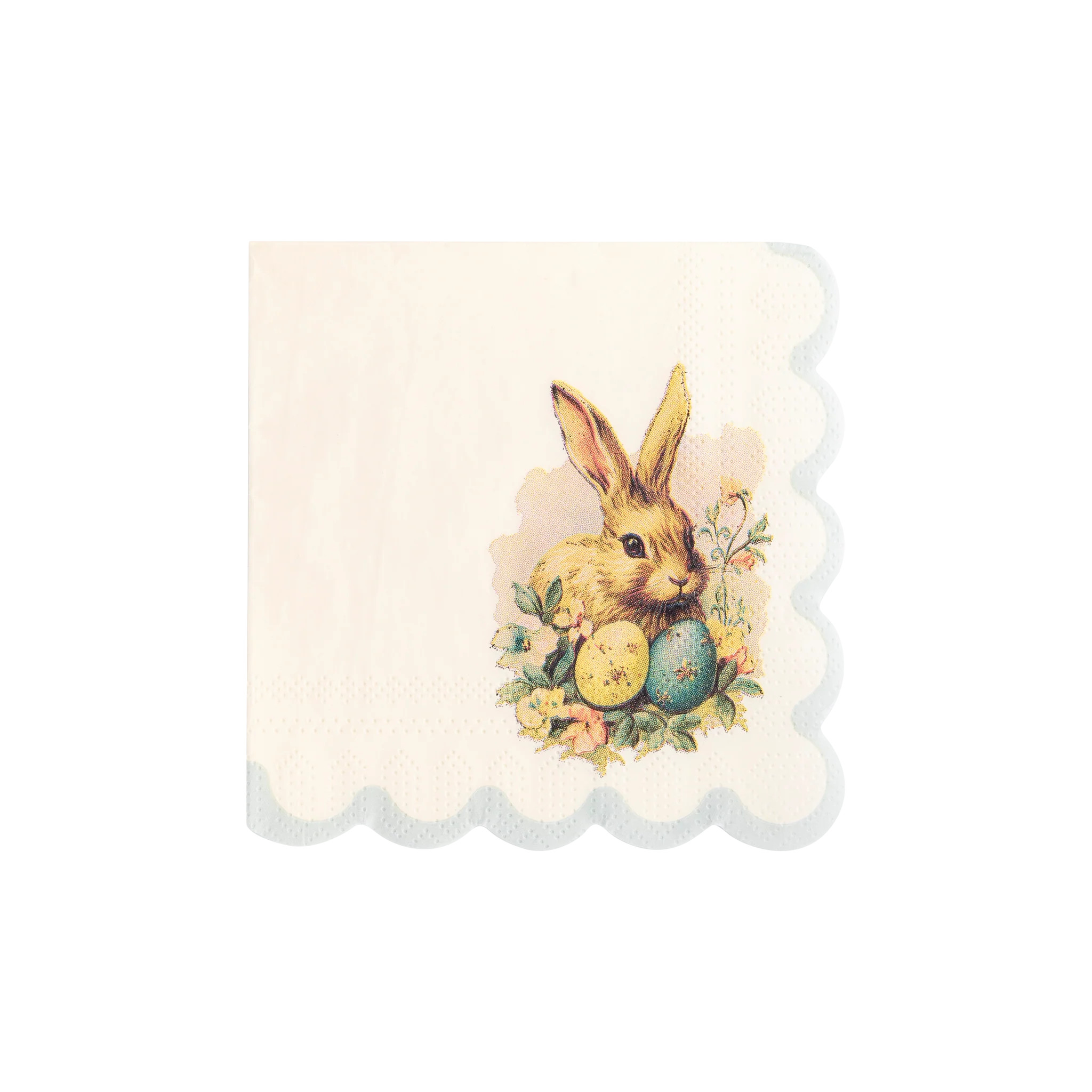 Vintage Easter Bunny Scallop Paper Cocktail Napkin | My Mind's Eye