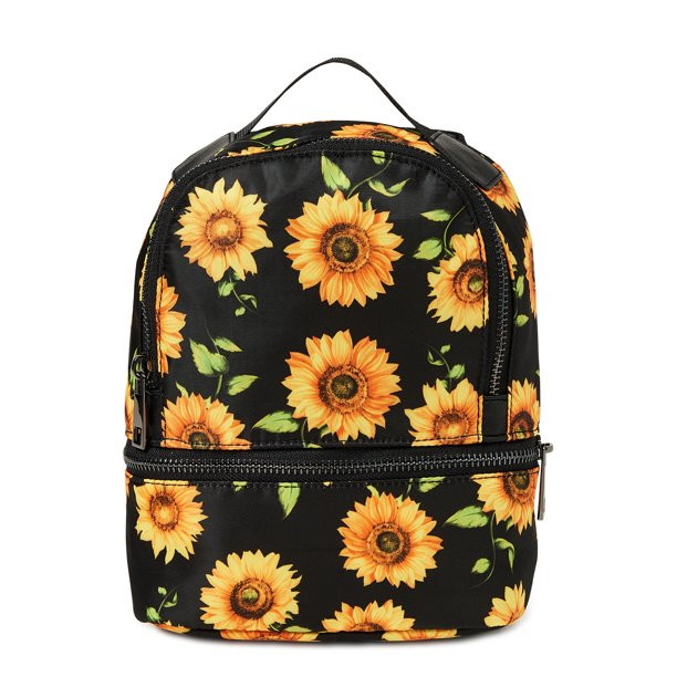 No Boundaries Women's Hands Free Mini Backpack Sunflowers Print - Walmart.com | Walmart (US)