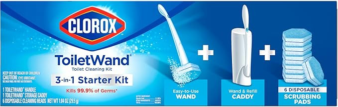 Clorox ToiletWand Toilet Cleaning Kit, ToiletWand, Caddy and 6 Refills, Pack of 6 (Pack May Vary) | Amazon (US)