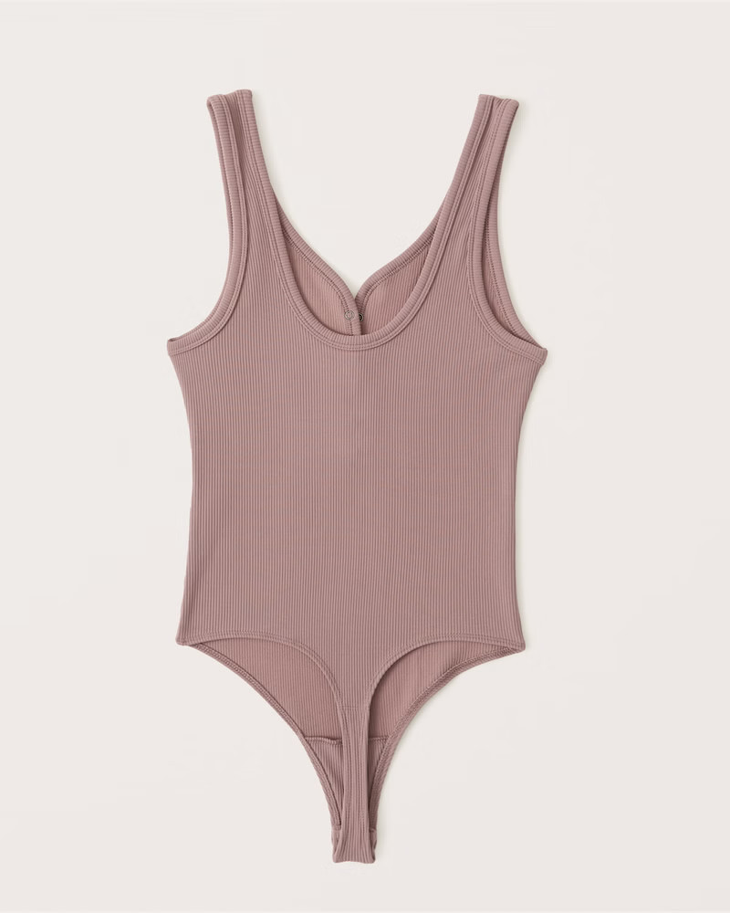 Seamless Ribbed Henley Bodysuit | Abercrombie & Fitch (US)
