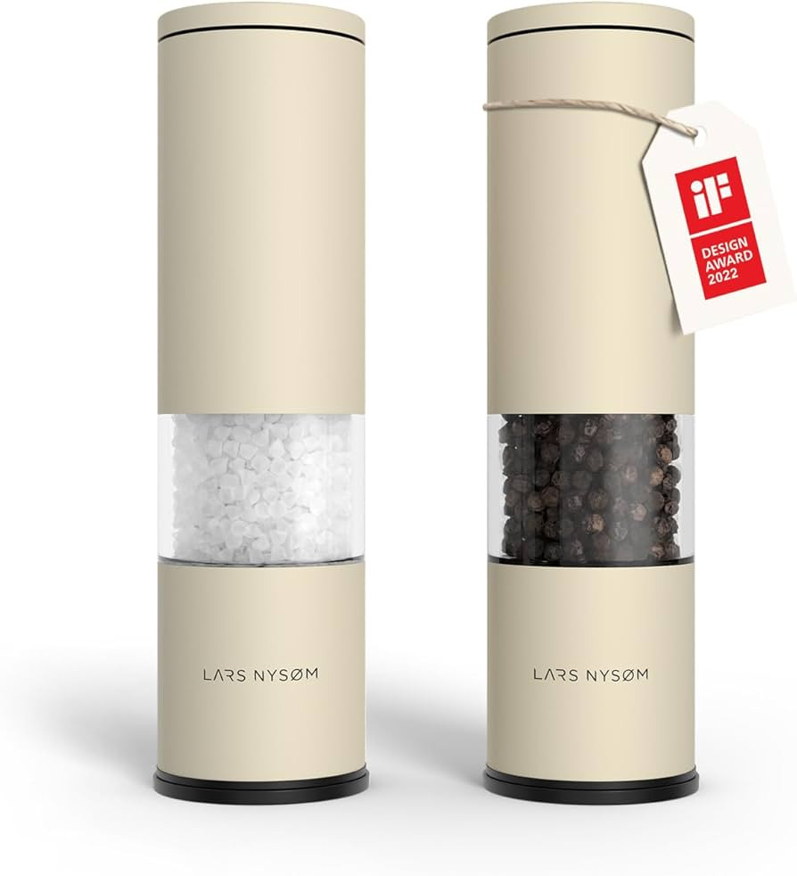 LARS NYSØM Salt and Pepper Grinder Set Manual, Stainless Steel Salt and Pepper Mills with Adjust... | Amazon (US)