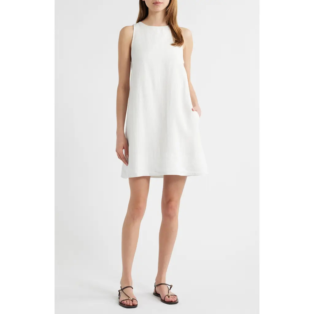Madewell Linen Shift Minidress in Salt at Nordstrom Rack, Size Large | Nordstrom Rack