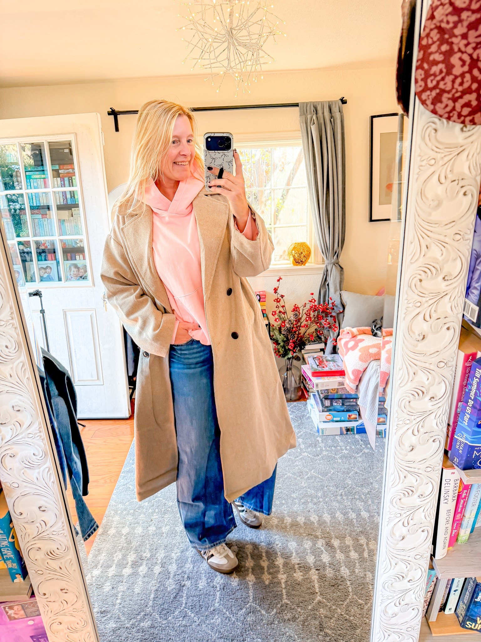 In my coat era. finally snagged this coat from American eagle and I couldn’t be more happy with it 

hoodie xl
coat large/xl
jeans 12 long 
shoes 7.5
￼


#LTKSeasonal #LTKOver40 #LTKootd