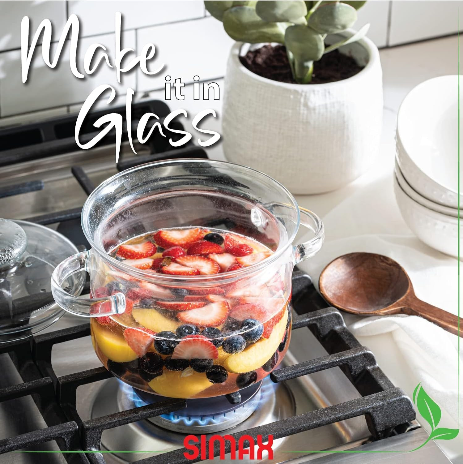 Simax Glass Pot for Stove, Simmer Pot, Potpourri, 64 Ounce Borosilicate Glass Pots for Cooking on... | Amazon (US)