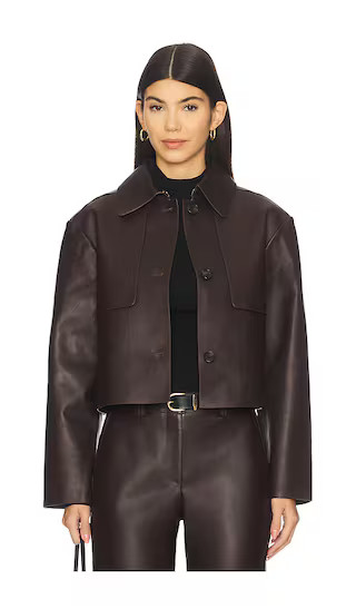 Crop Leather Trench in Cacao | Revolve Clothing (Global)