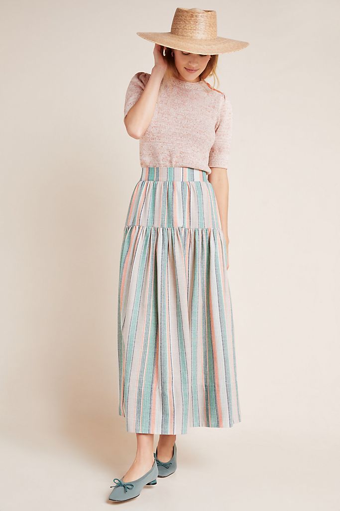 Virginia Striped Maxi Skirt | Anthropologie (US)