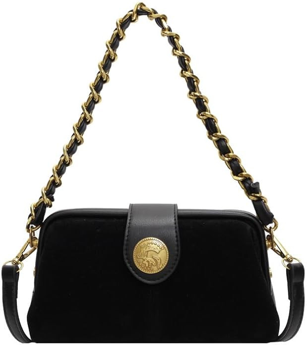 Women's Shoulder Bag with Gold Chain Strap Fetro Crossbody Small Square Bag Autumn and Winter All... | Amazon (US)