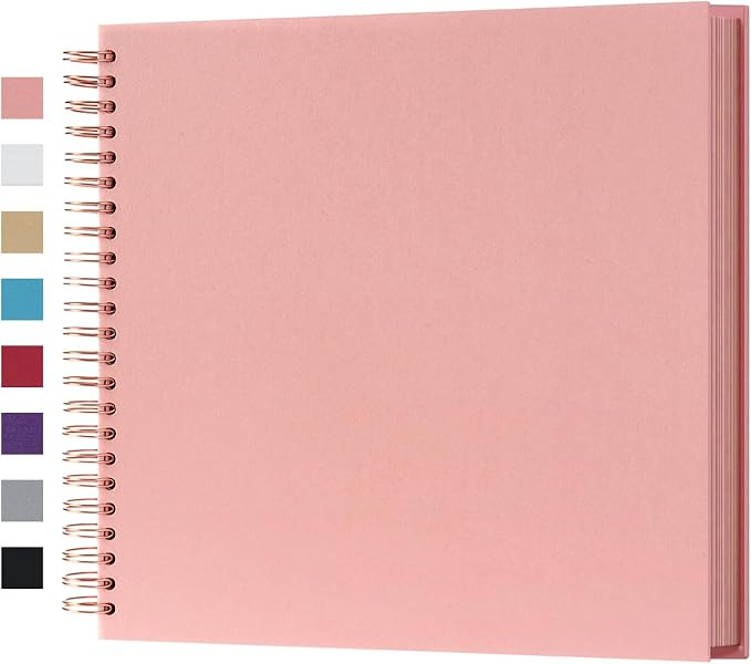 12 x 12 Inch Large DIY Scrapbook Photo Album 80 Pages, Pink | Thick Kraft Paper Scrap Book Photo ... | Amazon (US)