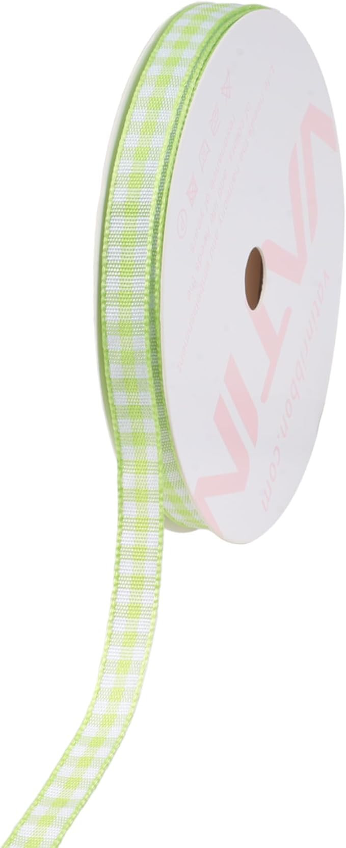 VATIN Apple Green and White Gingham Ribbon, Each Roll Measuring 1/4 Inch Wide by 25 Yards Long, F... | Amazon (US)