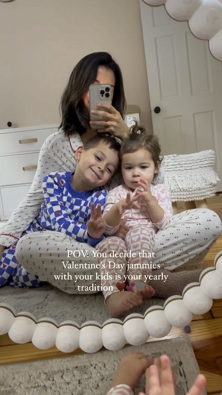 For Ella’s first Valentine’s Day I got us all heart jammies and it’s been our tradition ever since. ♥️💕🤍

Sharing 7 casual mom style valentines outfits you’ll love. 💟 Loving this lacey top. 

Valentine’s Day pajamas, family pajamas, matching pajamas, Valentine’s Day, style over 30, eberjey pajamas, February outfit idea, What to wear for Valentine’s Day 

#momoutfit #momoutfits #dailyoutfits #dailyoutfitinspo #whattoweartoday #casualoutfitsdaily #eberjey #styleover30 #hannaandersson #valentinesdayoutfitideas #valentinesdayoutfit #vdayoutfit #gapkids