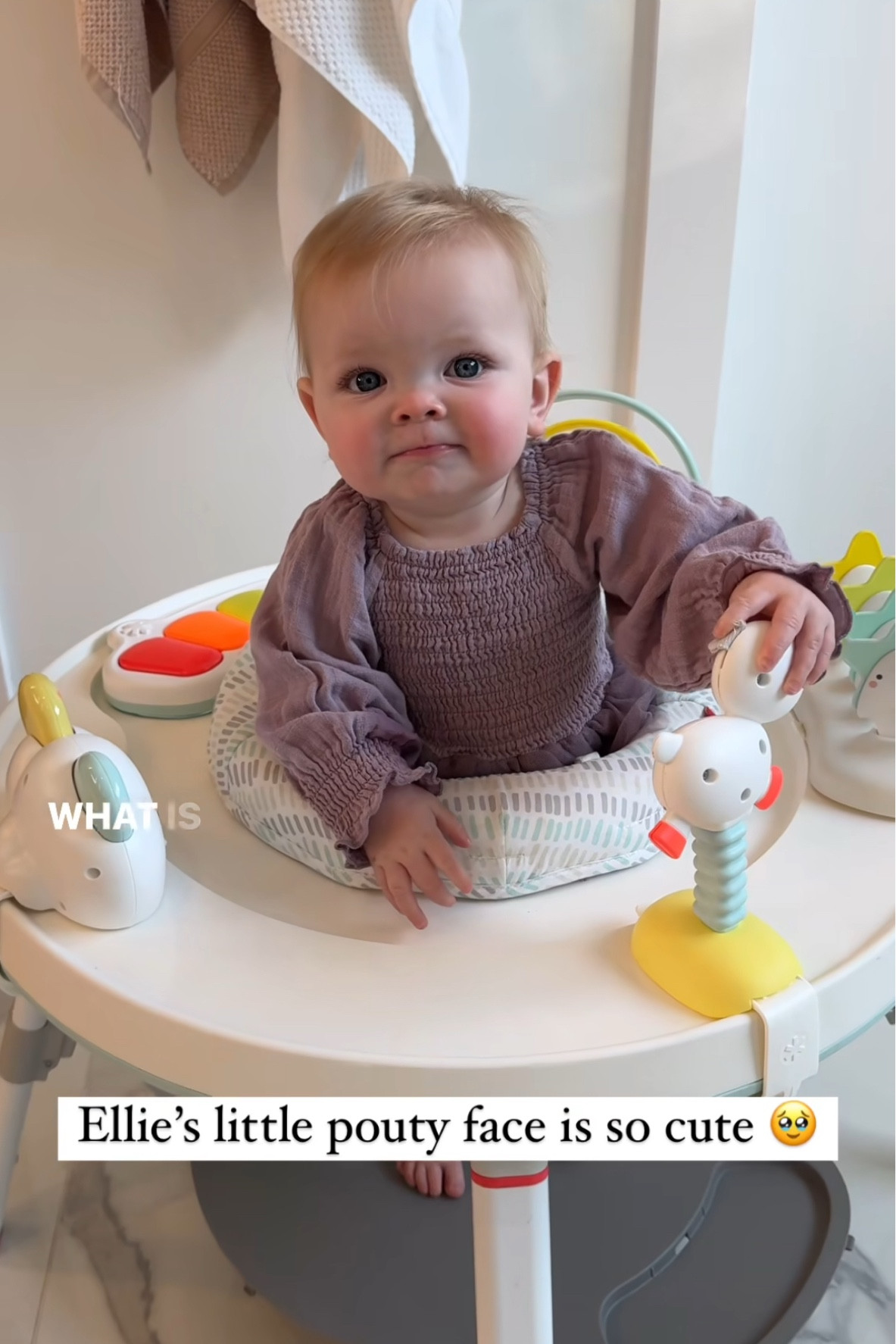 Ellie’s little pouty face is so cute 🥹 She loves this play seat so much and it’s so helpful for when we need to put her down for a little bit!

#LTKKids #LTKFamily #LTKBaby