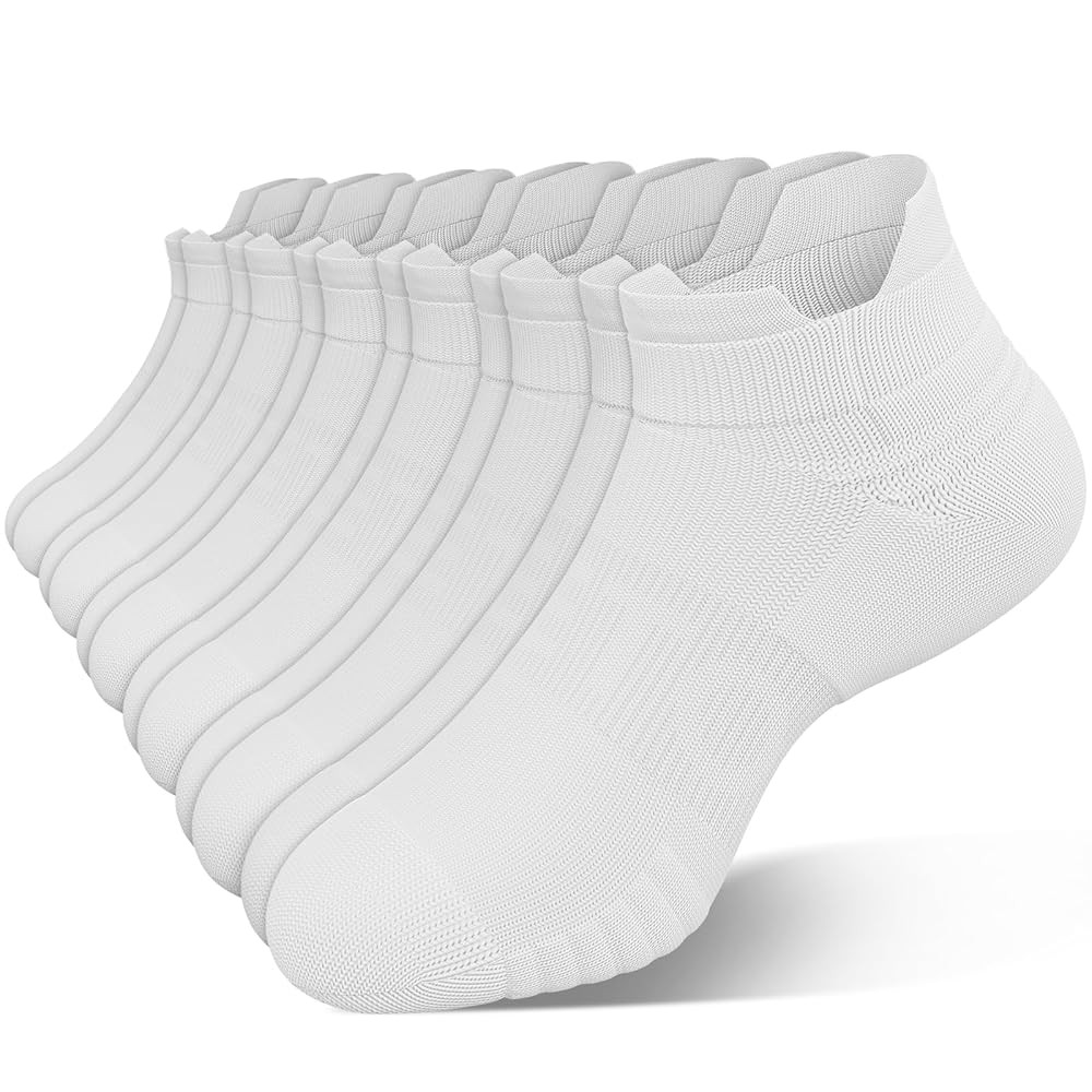 Ankle Compression Socks for Men and Women, 6 Pairs Cushioned Low Cut Athletic Running Sock with A... | Amazon (US)