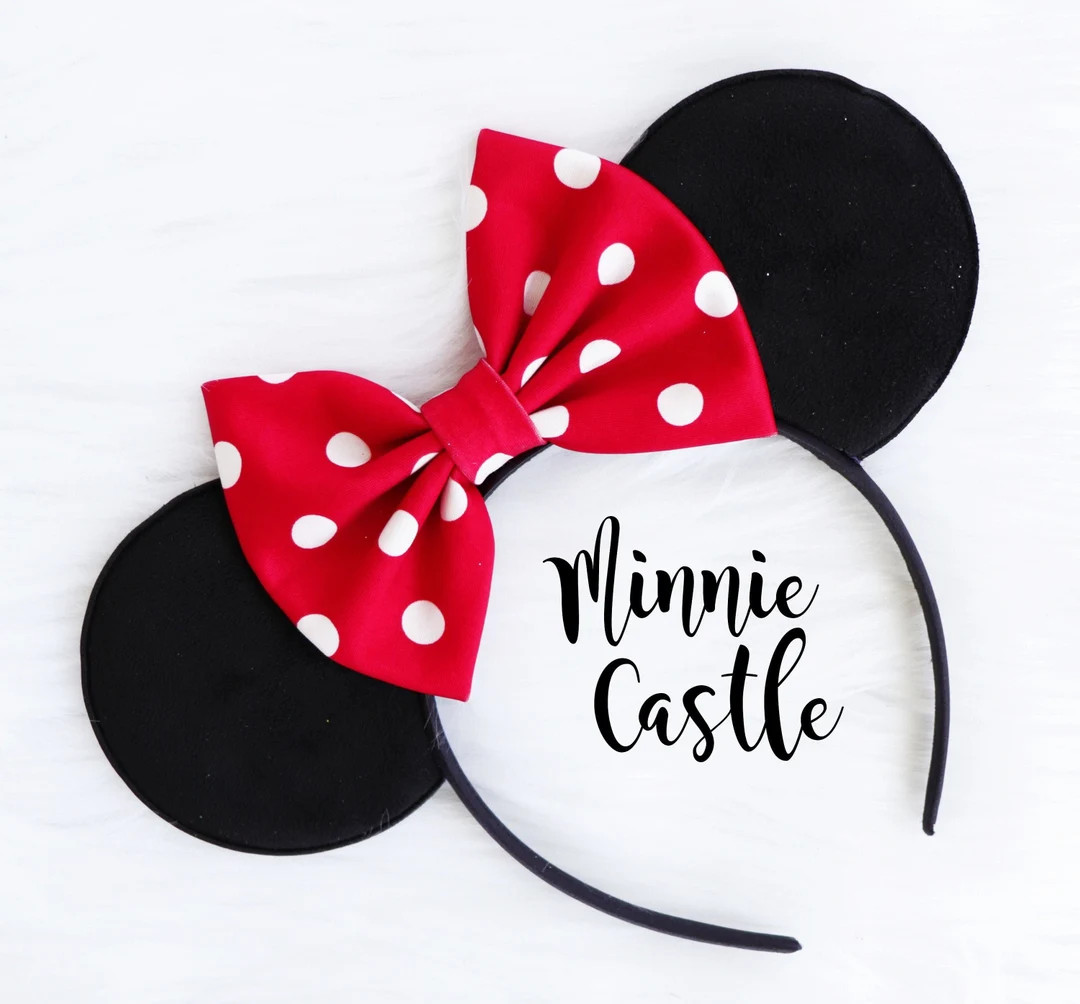 Mickey Ears, Red White Polka Dots Mouse Ears, Minnie Ears, Classic Mouse Ears, Red white Polka Do... | Etsy (Global)