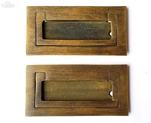 2 Antique Style/Modern Inset Flush Mount Trunk Drawer Chest Pull Handles #P21 | Amazon (US)