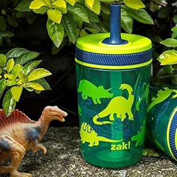 Zak Designs Kelso 15 oz Tumbler Set, ( Dino Camo ) Non-BPA Leak-Proof Screw-On Lid with Straw Mad... | Amazon (US)