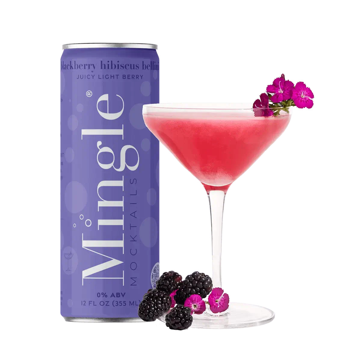 Blackberry Hibiscus Bellini Mocktail | Mingle - Mingle Mocktails - Non Alcoholic Beverages | Mingle Mocktails