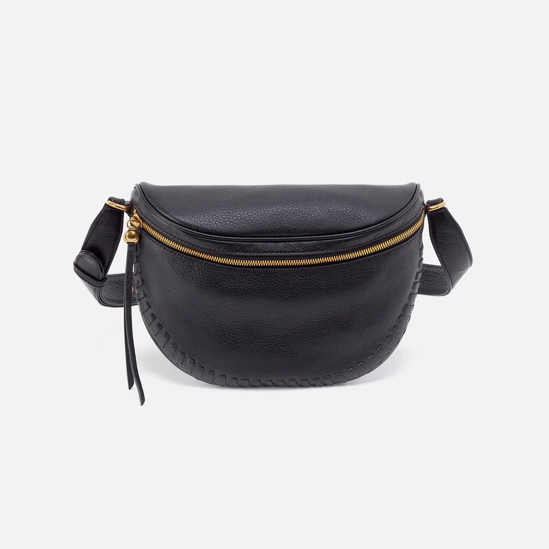 Juno Belt Bag In Pebbled Leather - Black | HOBO Bags