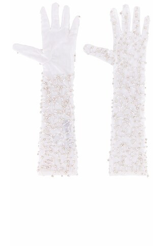 retrofete Ari Embellished Gloves in White Pearl from Revolve.com | Revolve Clothing (Global)