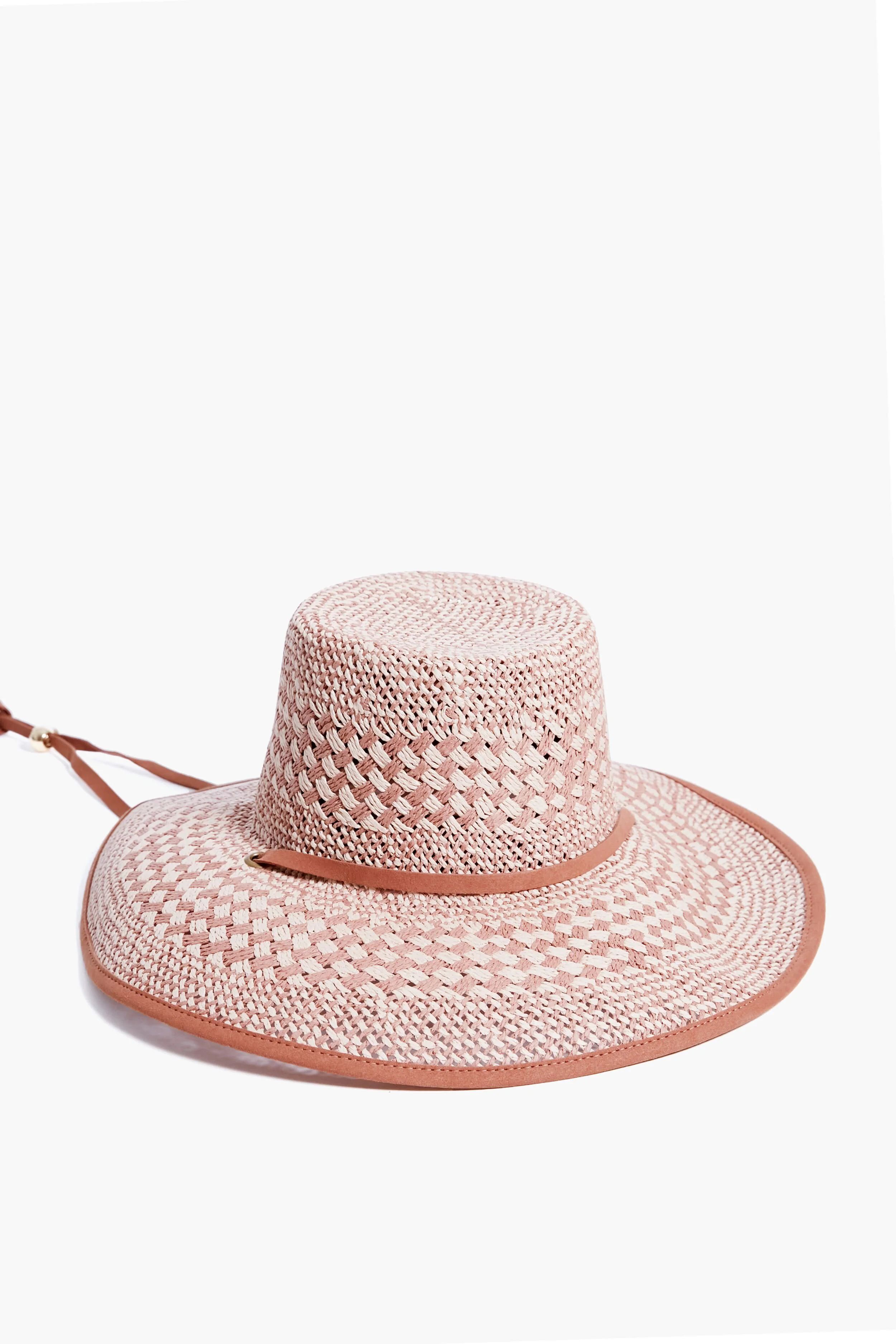 Soft Sunset Brielle Checkered Straw Hat | Tuckernuck (US)