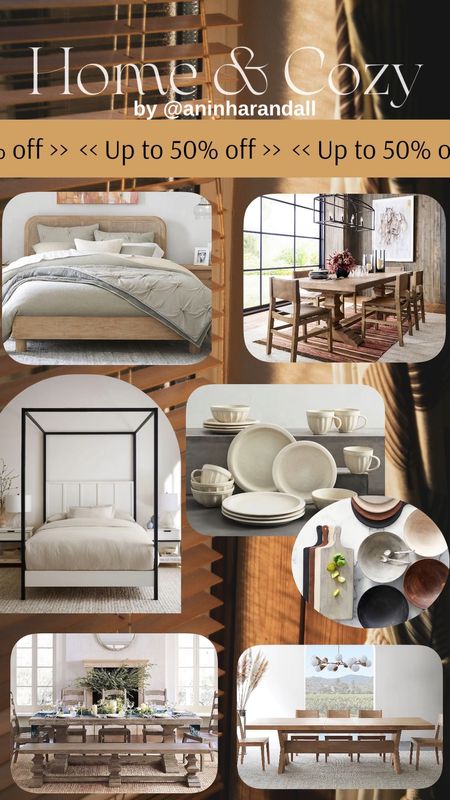 Home & Cozy Up to 50% off | Pottery Barn | Banks Dining Bench | Banks Extending Dining Table | Canopy Bed | Linen Curtain | Platform Bed | Stoneware 16-Piece Dinnerware Set | Double Outdoor Chaise Lounge With Wheels | Wood Serveware Collection | Modern Farmhouse Extending Dining Table

#LTKfamily #LTKwedding #LTKhome