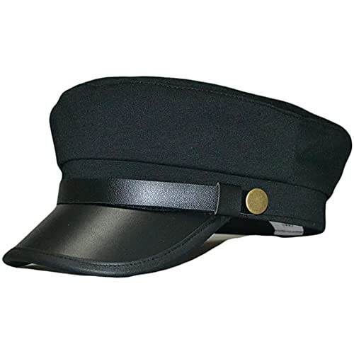 ericotry Classic Unisex Black Chauffeur Hat Driver Hat Fiddler Cap Newsboy Hat Classic British Flat Top Fisherman Hat Captain Sailor Hat for Men and Women | Amazon (US)