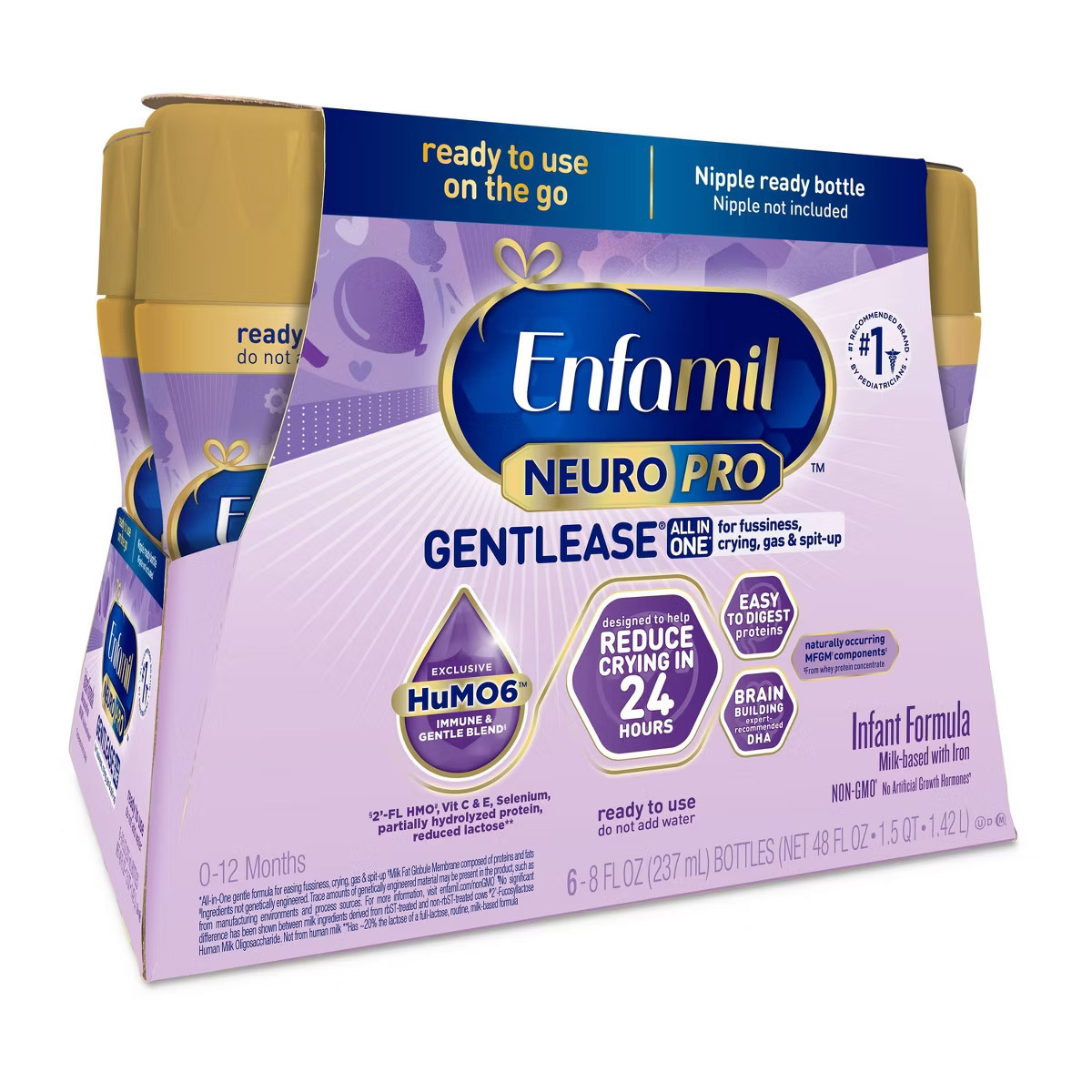 Enfamil Gentlease Ready to Use Bottles - 8 fl oz Each/6ct | Target
