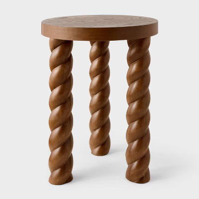 Braided Accent Table Walnut (KD) - Threshold™ designed with Studio McGee | Target