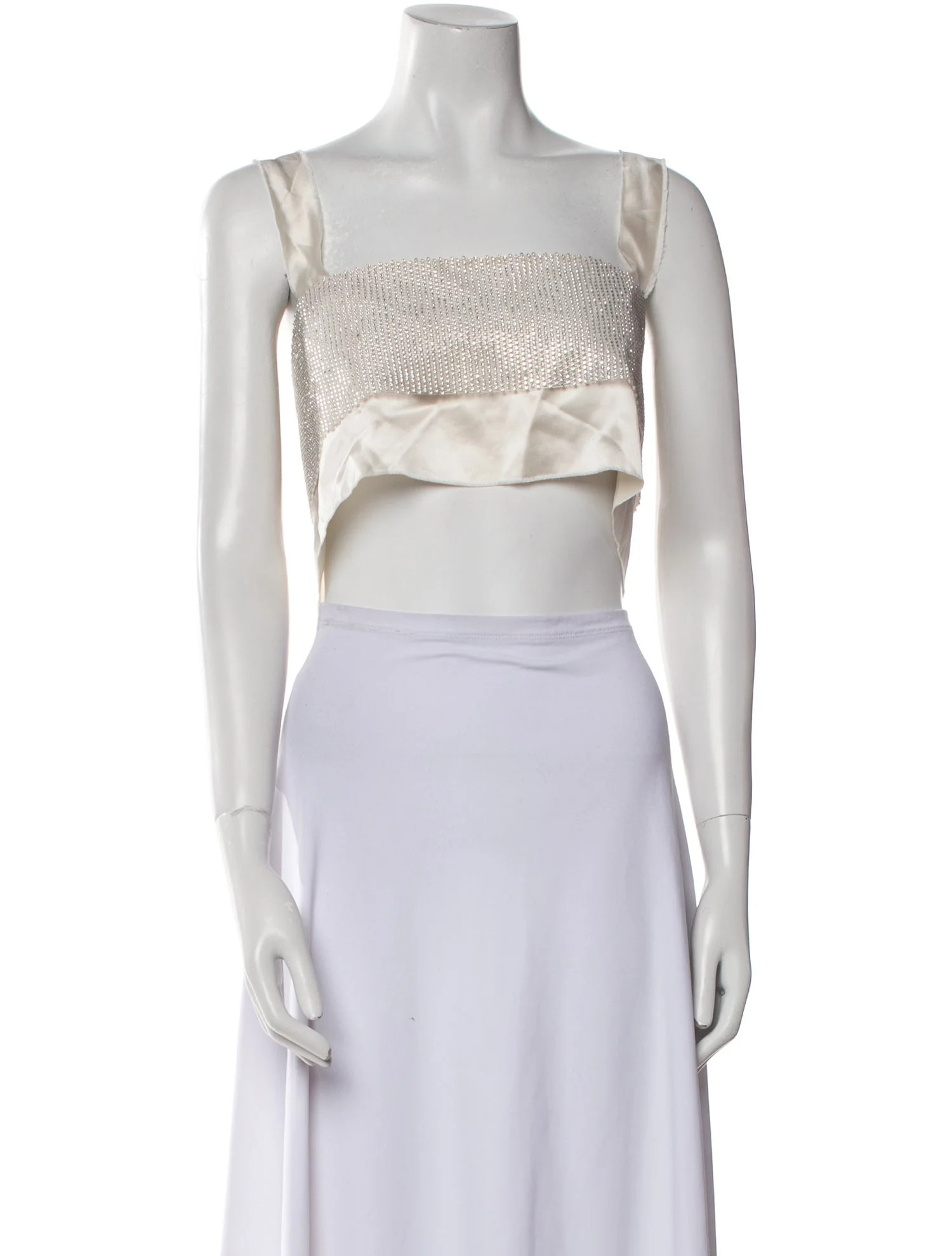 Square Neckline Sleeveless Crop Top w/ Tags | The RealReal